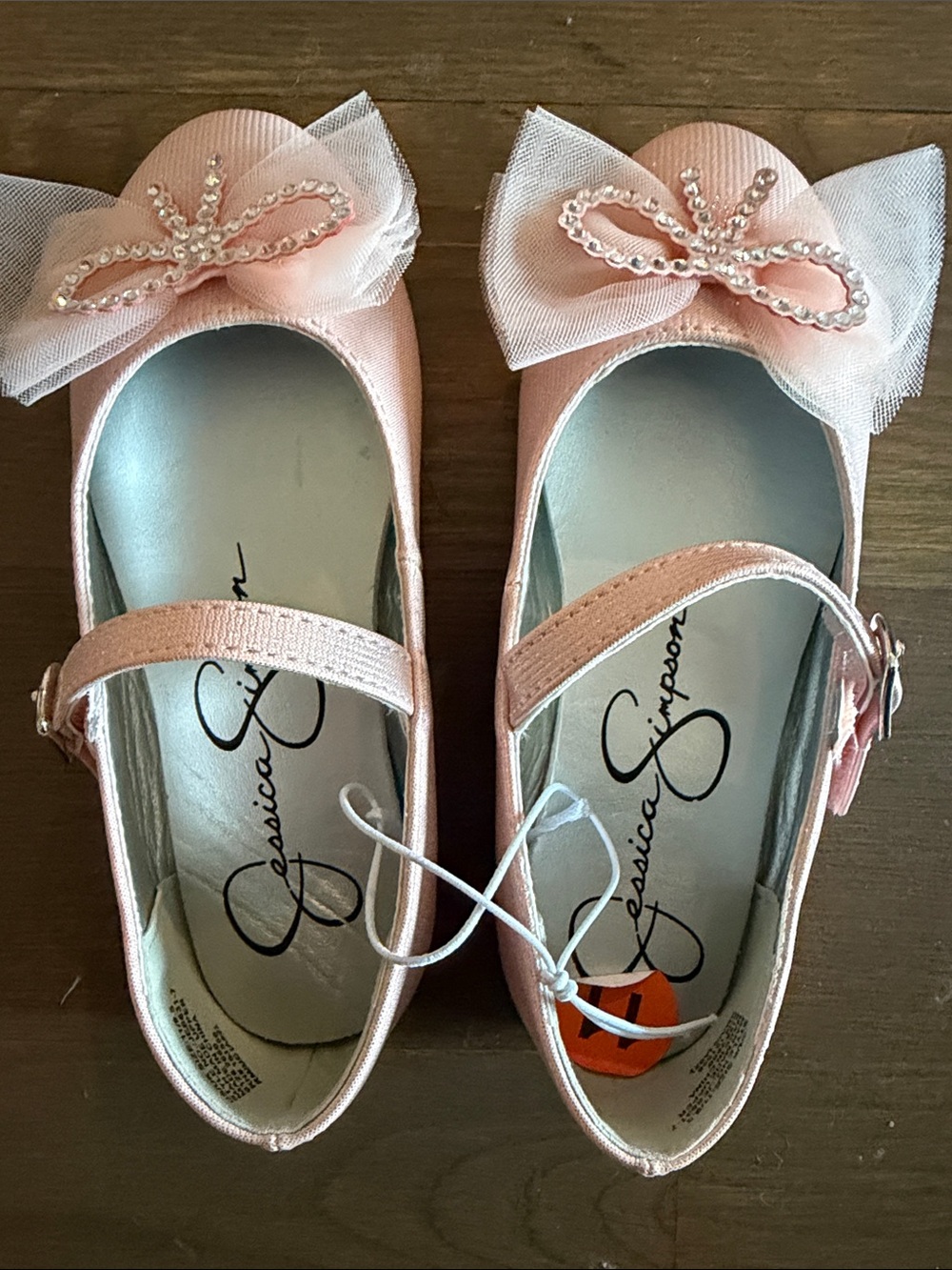Jessica Simpson Light Pink Bow Strap Girls' Dress Shoes